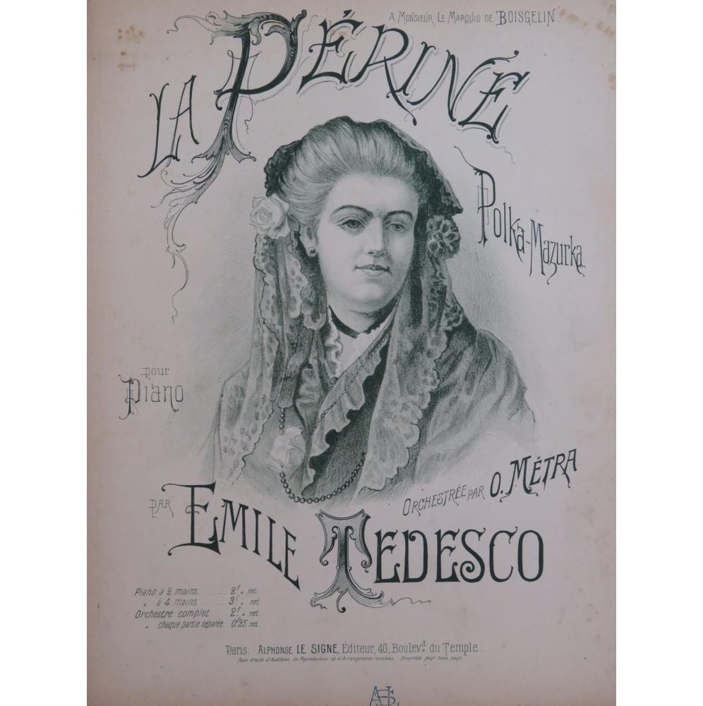 TEDESCO Émile Gabrielle de la Périne Piano ca1880