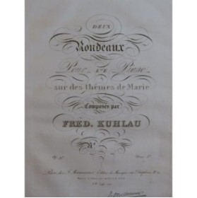 KUHLAU Fred Rondeau No 1 Op 97 Piano ca1830