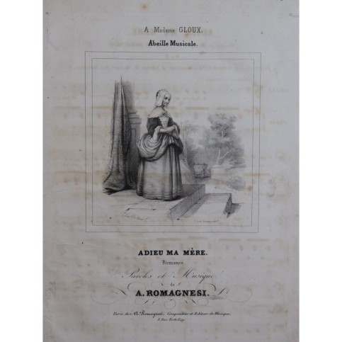 ROMAGNESI Antoine Adieu ma Mère Chant Piano ca1840