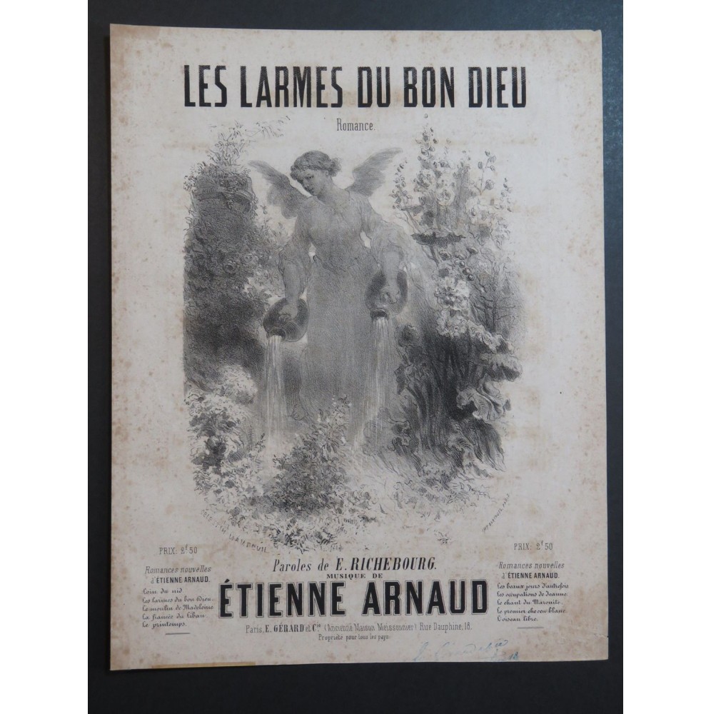 ARNAUD Étienne Les Larmes du Bon Dieu Nanteuil Chant Piano ca1860