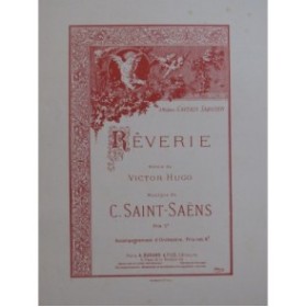SAINT SAËNS Camille Rêverie Chant Piano ca1890