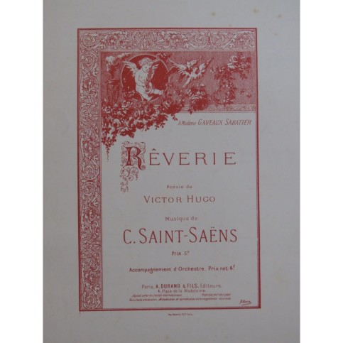 SAINT SAËNS Camille Rêverie Chant Piano ca1890