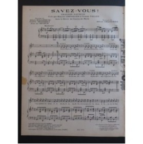 CHANTRIER Albert Savez-vous ! Chant Piano 1925