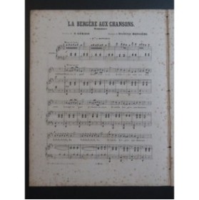 BOISSIÈRE Frédéric La Bergère aux Chansons Chant Piano ca1860