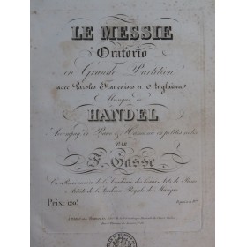 HAENDEL G. F. Le Messie Oratorio Chant Orchestre ca1827