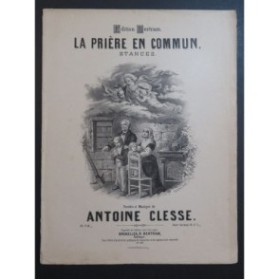 CLESSE Antoine La Prière en commun Chant Piano ca1890