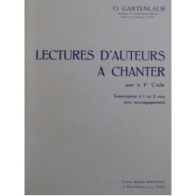 GARTENLAUB Odette Lectures d'Auteurs à Chanter Chant Piano 1984