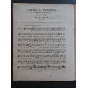 BERTON H. M. Le Réveil du Troubadour Chant Piano ca1830