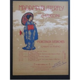 PUCCINI Giacomo Madame Butterfly Solo de Butterfly Piano Chant 1907