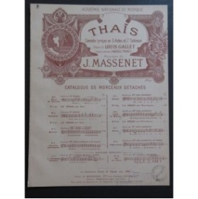 MASSENET Jules Thaïs No 5 Chant Piano