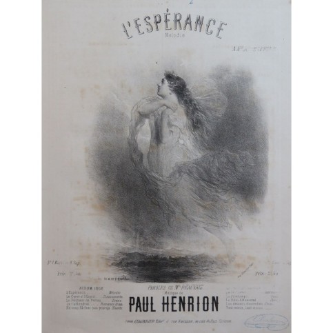 HENRION Paul L'Espérance Nanteuil Chant Piano ca1860