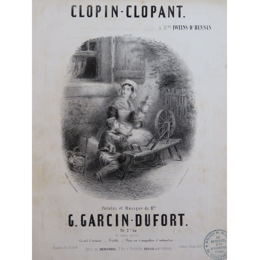 GARCIN-DUFORT C. Clopin-Clopant Chant Piano ca1855