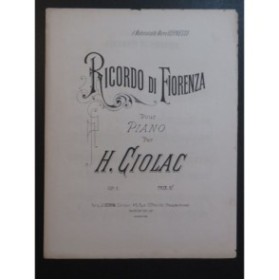 CIOLAC Hélène Ricordo Di Fiorenza Piano 1885