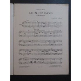 BERGER Rodolphe Loin du Pays Piano 1899