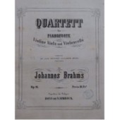 BRAHMS Johannes Quartett op 26 Piano Violon Alto Violoncelle 1863