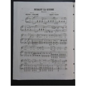 KLEIN Aloys Pendant la Guerre Chant Piano ca1860