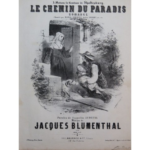 BLUMENTHAL Jacques Le Chemin du Paradis Chant Piano ca1855