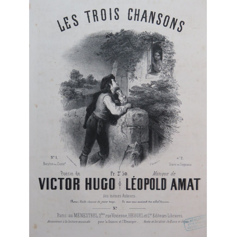AMAT Léopold Les Trois Chansons Chant Piano ca1860