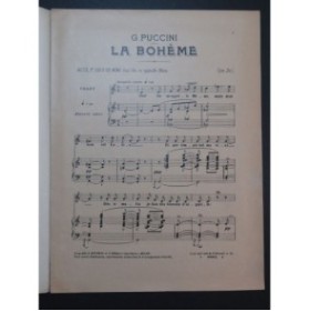 PUCCINI Giacomo La Bohème Solo de Mimi Chant Piano