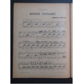 CHABRIER Emmanuel Bourrée Fantasque Piano 1929