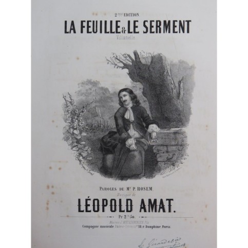 AMAT Léopold La Feuille et le Serment Chant Piano ca1860