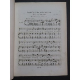 SCHUBERT Franz Romance de Rosemonde Chant Piano ca1835