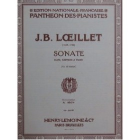 LOEILLET J. B. Sonate Ré mineur Flûte Hautbois Piano 1962