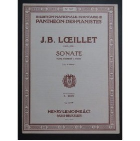 LOEILLET J. B. Sonate Ré mineur Flûte Hautbois Piano 1962