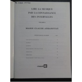 ARBARETAZ M. C. Lire la Musique par la Connaissance des Intervalles Vol 2 1999