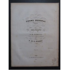 GALLI F. B. L. Thème Original Varié op 6 Piano ca1820