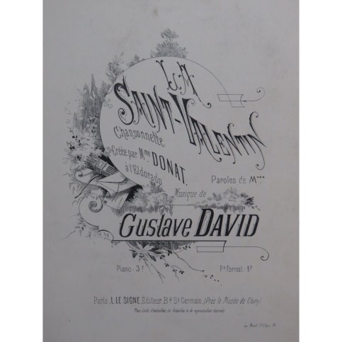 DAVID Gustave La Saint Valentin Chant Piano