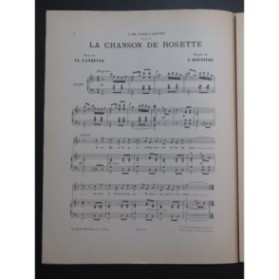 ROUDIÈRE J. La Chanson de Rosette Chant Piano