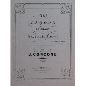 CONCONE Joseph Leçons Etudes Vocalisation Chant Piano XIXe