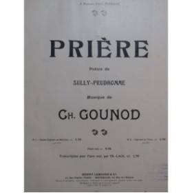 GOUNOD Charles Prière Chant Piano