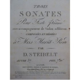 STEIBELT Daniel Trois Sonates op 37 Piano ca1810