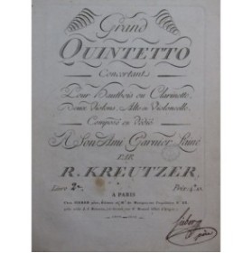 KREUTZER Rodolphe Grand Quintetto Hautbois Quatuor à cordes ca1800