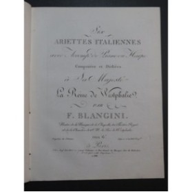 BLANGINI Félix Ariettes Italiennes Chant Piano ou Harpe ca1810