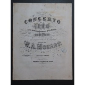 MOZART W. A. Concert op 76 K 268 Violon Piano ca1860