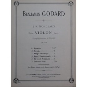 GODARD Benjamin Mazurk Sentimentale Violon Piano 1892