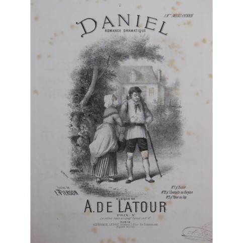 DE LATOUR Aristide Daniel Chant Piano ca1872