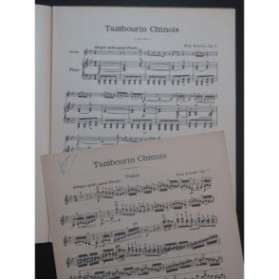 KREISLER Fritz Tambourin Chinois Violon Piano 1910